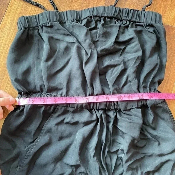 Everlane The Party of One Jumpsuit Black Elastic Sleeveless Romper Pocket Medium - Picture 13 of 13